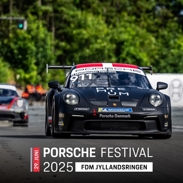 Porsche Festival inkl. Porsche-løbsserier på FDM Jyllandsringen den 29. juni 2025