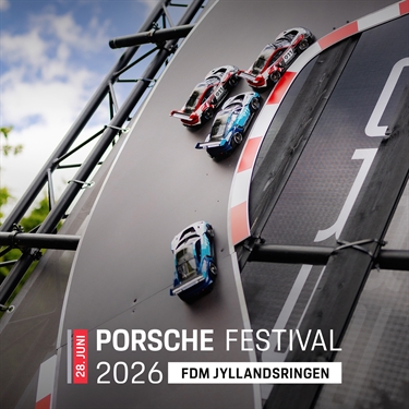 Porsche Festival inkl. Porsche-løbsserier på FDM Jyllandsringen den 28. juni 2026